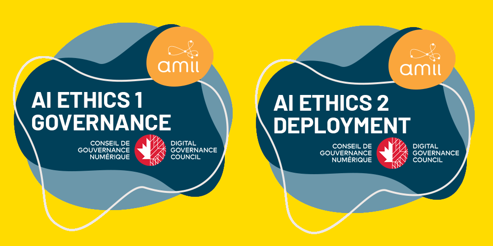 AI Ethics 1 Governance und AI Ethics 2 Deployment Badges